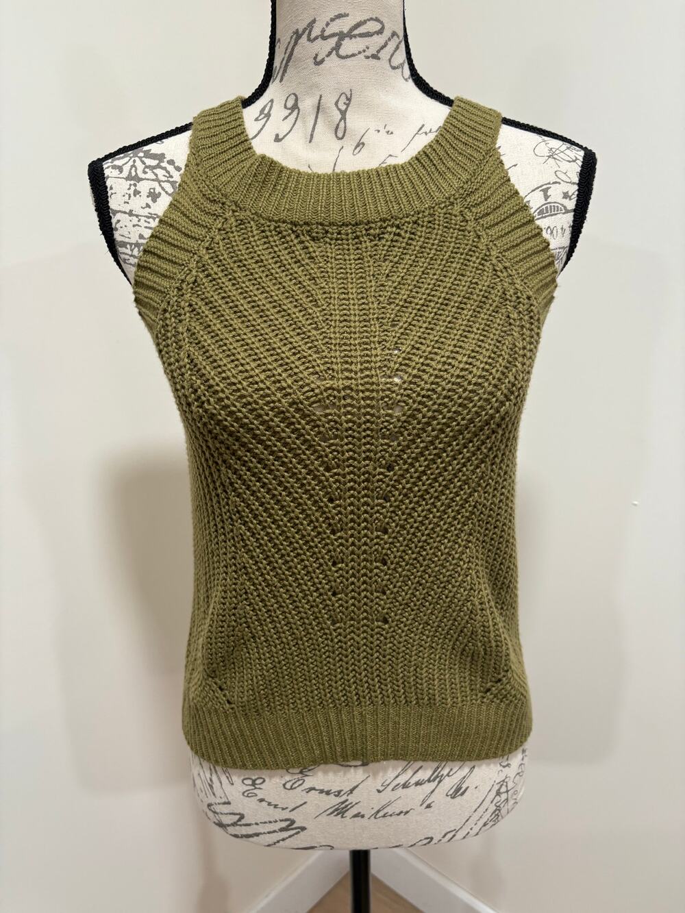 Nine West Green Knitted Tank Top Size Small